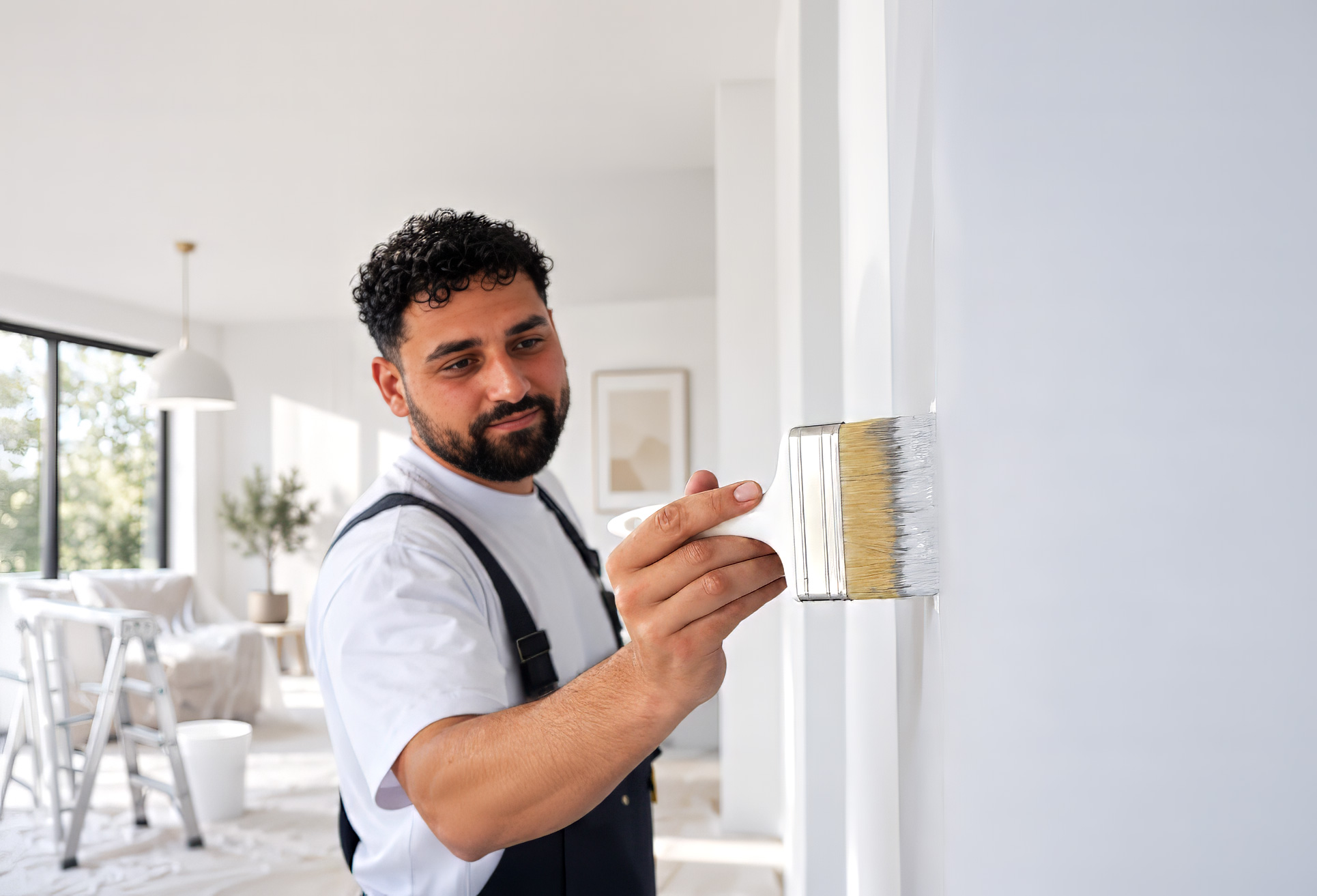 Präzise Lackierarbeit mit einem feinen Pinsel
